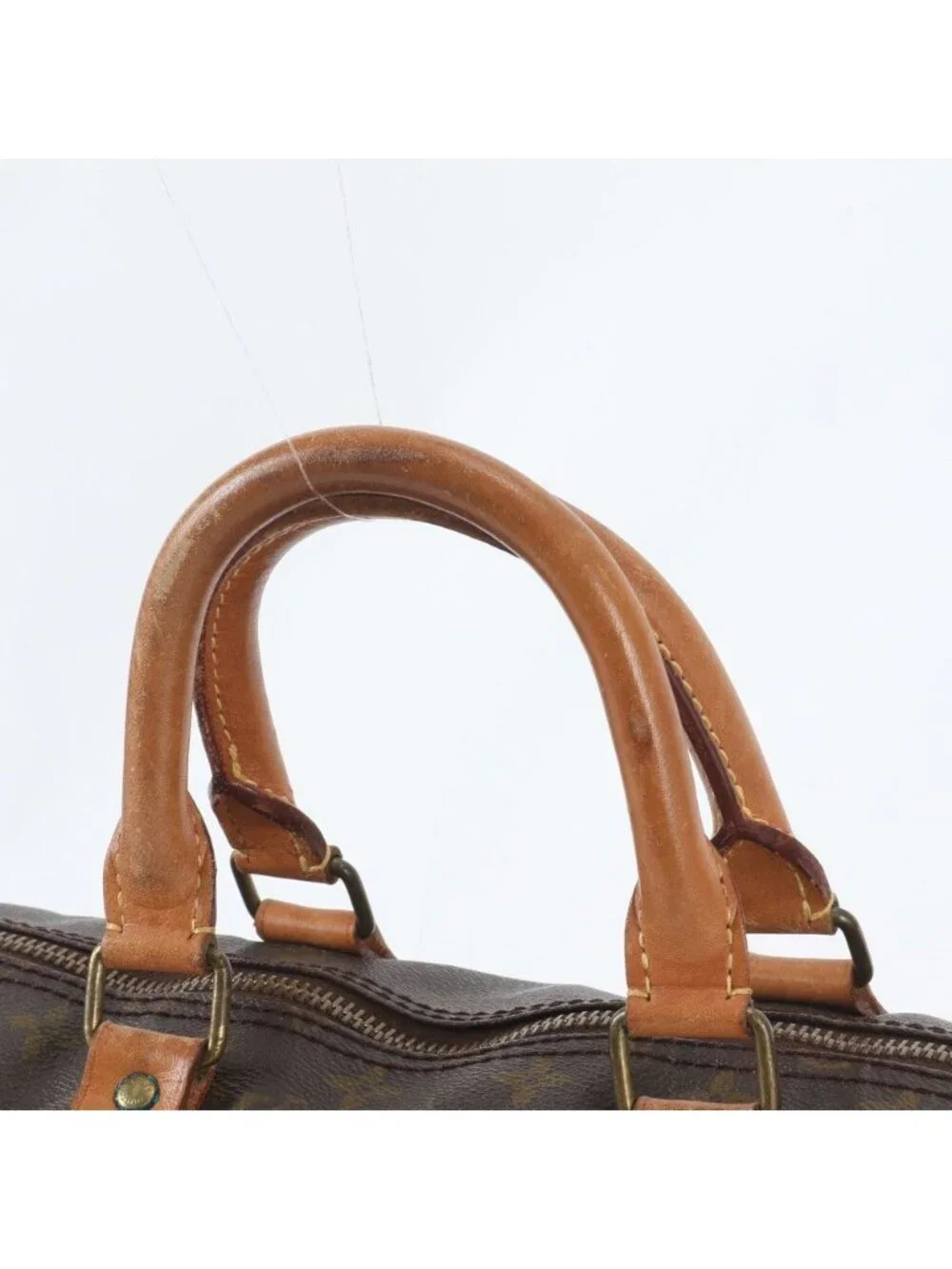 Louis Vuitton Monogram Keepall 45 Leather Boston Bag Tote Carry